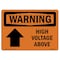Signmission Safety Sign, OSHA WARNING, 5" Height, 7" Width, High Voltage Above, Landscape OS-WS-D-57-L-12177 - alternate 1